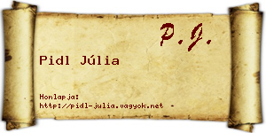 Pidl Júlia névjegykártya
