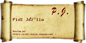 Pidl Júlia névjegykártya